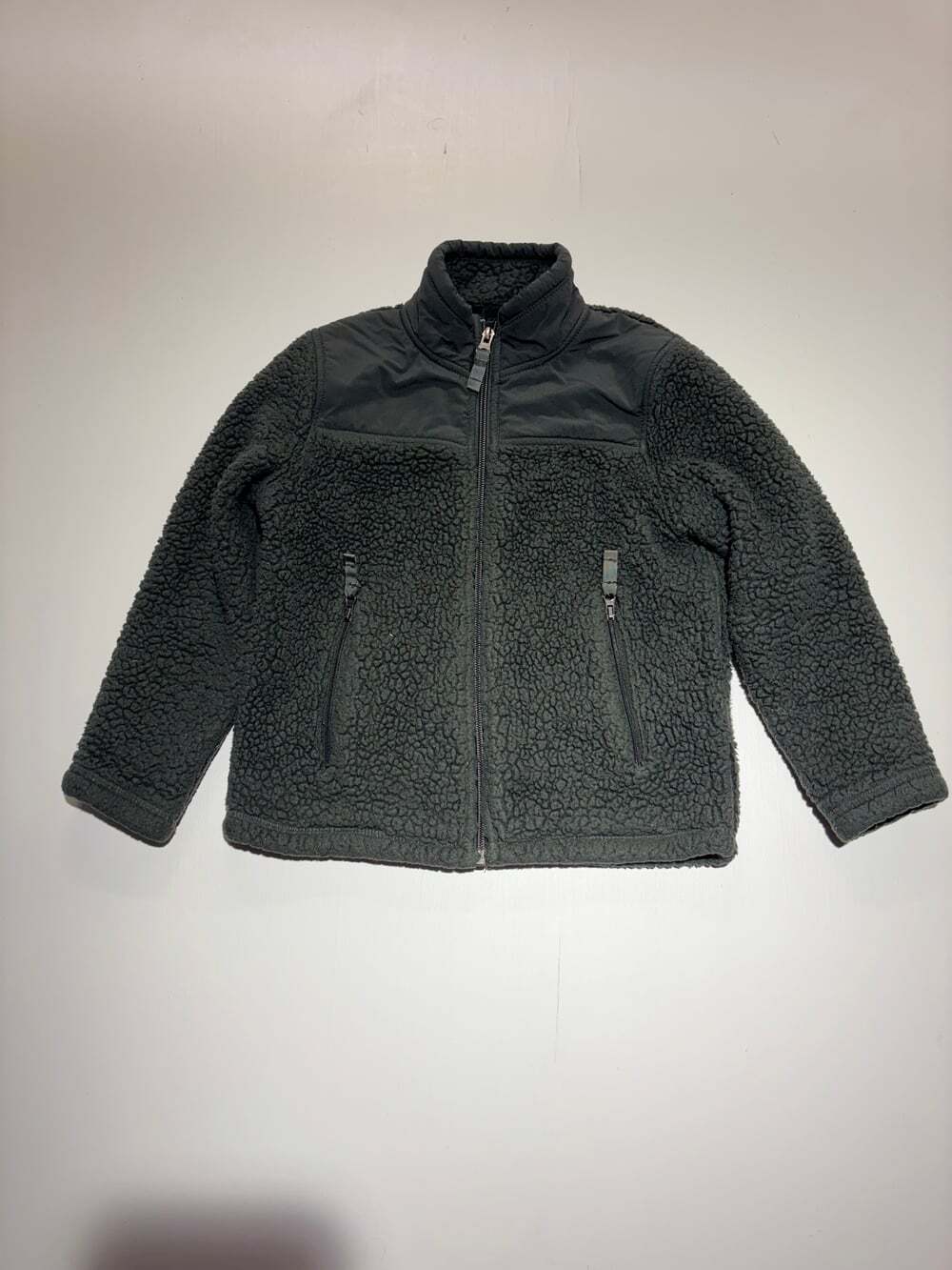 32 Degrees HEAT Kids Sherpa Fleece Full Zip Jacket Dark Green XS 5/6